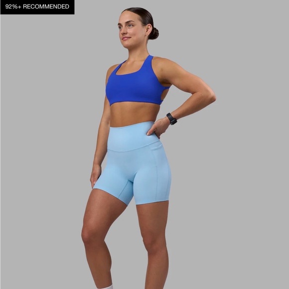 LSKD Fusion Mid Rise Biker Shorts with Pockets Size XS Sky Blue NWT! - Picture 3 of 6